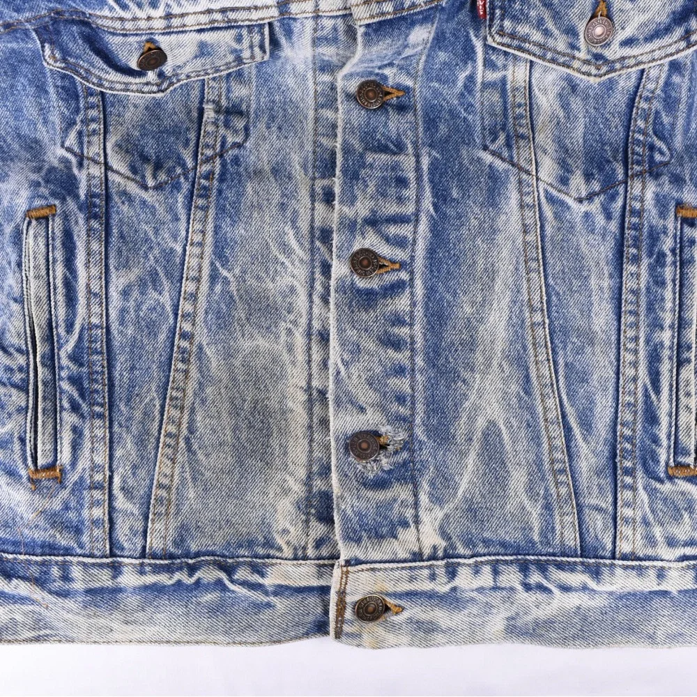 Vintage Levi’s Acid Wash Denim Trucker Jacket Made in USA L - Picture 12 of 14